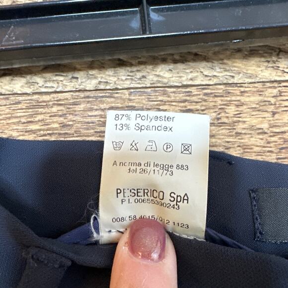 PESERICO Pressed-crease tailored pants in Navy Blue Size 46/US 10 - Picture 6 of 6